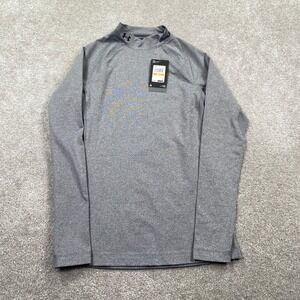 Under Armour Womens ColdGear Mock Neck Long Sleeve Shirt Size S Gray Fitted